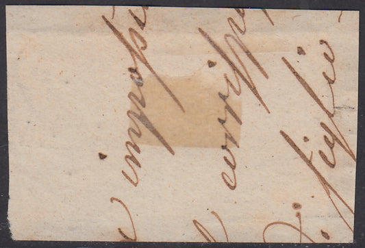 1852 - 1st issue c. 10 white horizontal pair used on fragment (2) 
