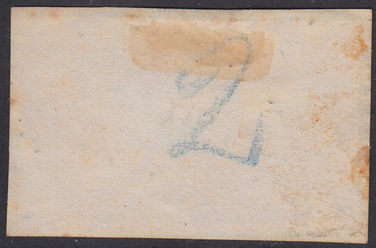 1852 - I emissione c. 15 rosa coppia orizzontale usata su frammento (3)