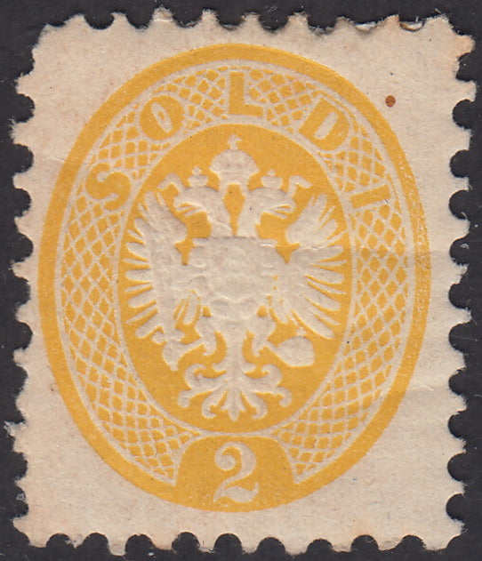 1864 - Lombardo Veneto, V emissione s.2 giallo, nuovo (41)