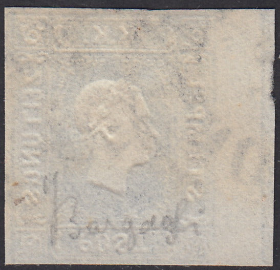 1858 - Lombardo Veneto, newspaper stamps 2nd issue effigy of the 1st type (s. 1.05) blue used (8)