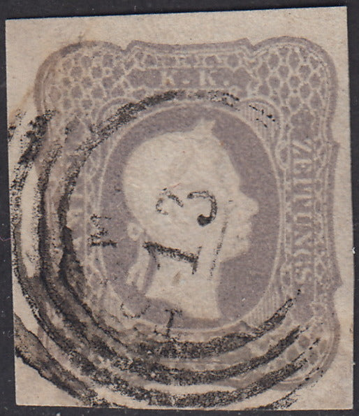 1861 - Lombardo Veneto, francobolli per giornali tipo della III emissione (s. 1,05) lilla grigio usato (10b)
