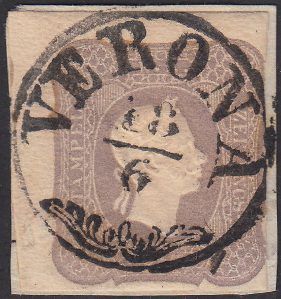 1861 - Lombardo Veneto, francobolli per giornali tipo della III emissione (s. 1,05) lilla carico usato (10c)