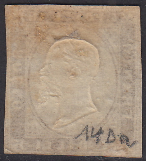 1862 - Cerdeña IV edición c.10 bistro oliva oscuro II placa edición 1862 nueva con goma (14Da)