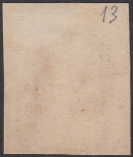 1854 - Lombardo Veneto I emissione, c. 30 bruno rossiccio II tipo carta a macchina