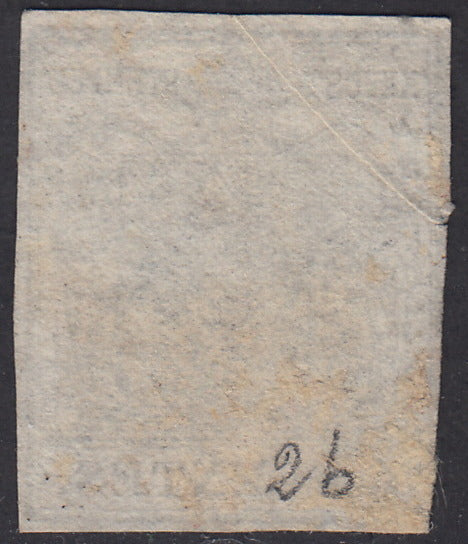 1850 - Lombardo Veneto I issue, c. 10 gray black first edition handmade paper used (2b)