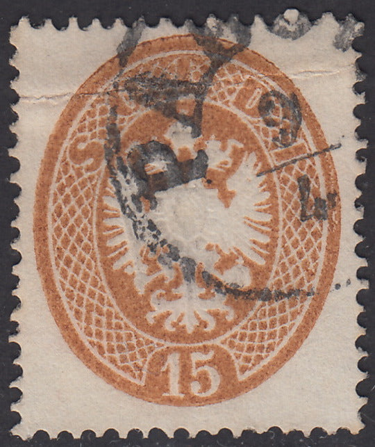 1863 - Lombardo Veneto, IV issue s.15 brown, used (40)