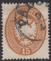 1863 - Lombardo Veneto, IV issue s.15 brown, used (40)