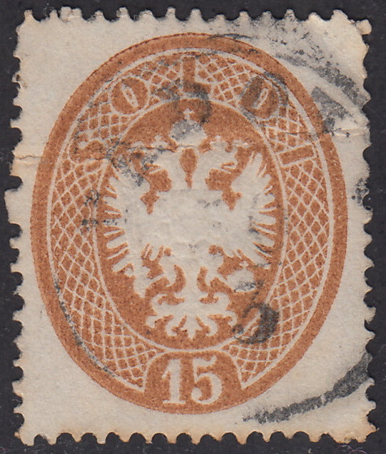 1863 - Lombardo Veneto, IV issue s.15 brown, used (40)