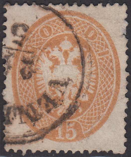 1863 - Lombardo Veneto, IV issue s.15 brown, used (40)