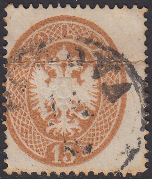 1863 - Lombardo Veneto, IV emissione s.15 bruno, usato (40)