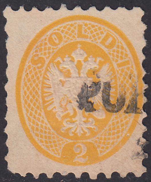 1864 - Austrian Levant, V issue s.2 yellow, used (41L)