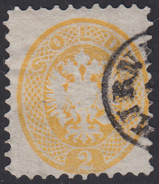 1864 - Levante Austriaco, V emissione s.2 giallo, usato (41L)
