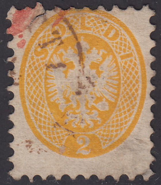 1864 - Levante Austriaco, V emissione s.2 giallo, usato (41L)