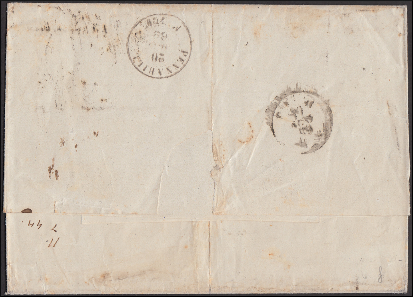 Stato Pontificio, lettera spedita da ROMA per MonteFeltro Pennabilli 18/8/69 affrancata con c. 80 rosa chiaro (30)