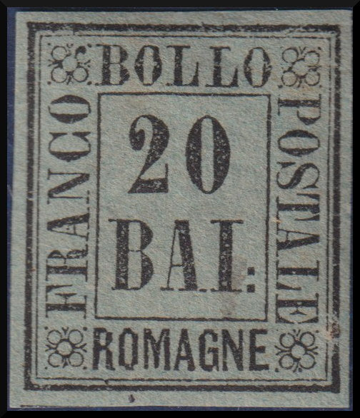 Provisional Government of Romagna b. 20 new blue gray with rubber (9)