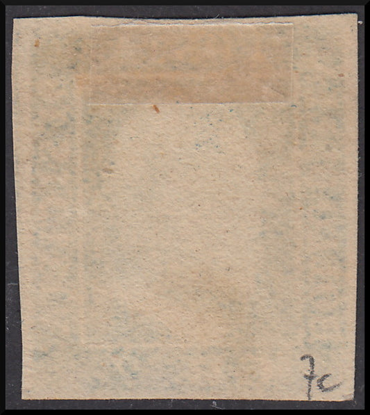 Effigie di Ferdinando II di Borbone, gr. 2 cobalto scuro II tavola carta di Napoli (7c) usato
