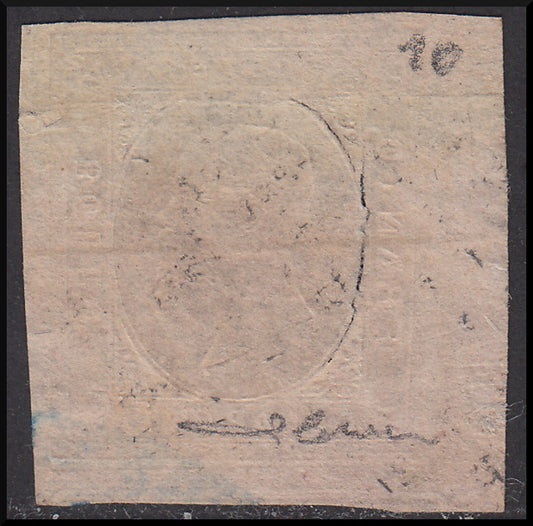 1853 - Sardegna II emissione c. 40 rosa chiaro usato con annullo di Casalborgone 24/9/56 (6)