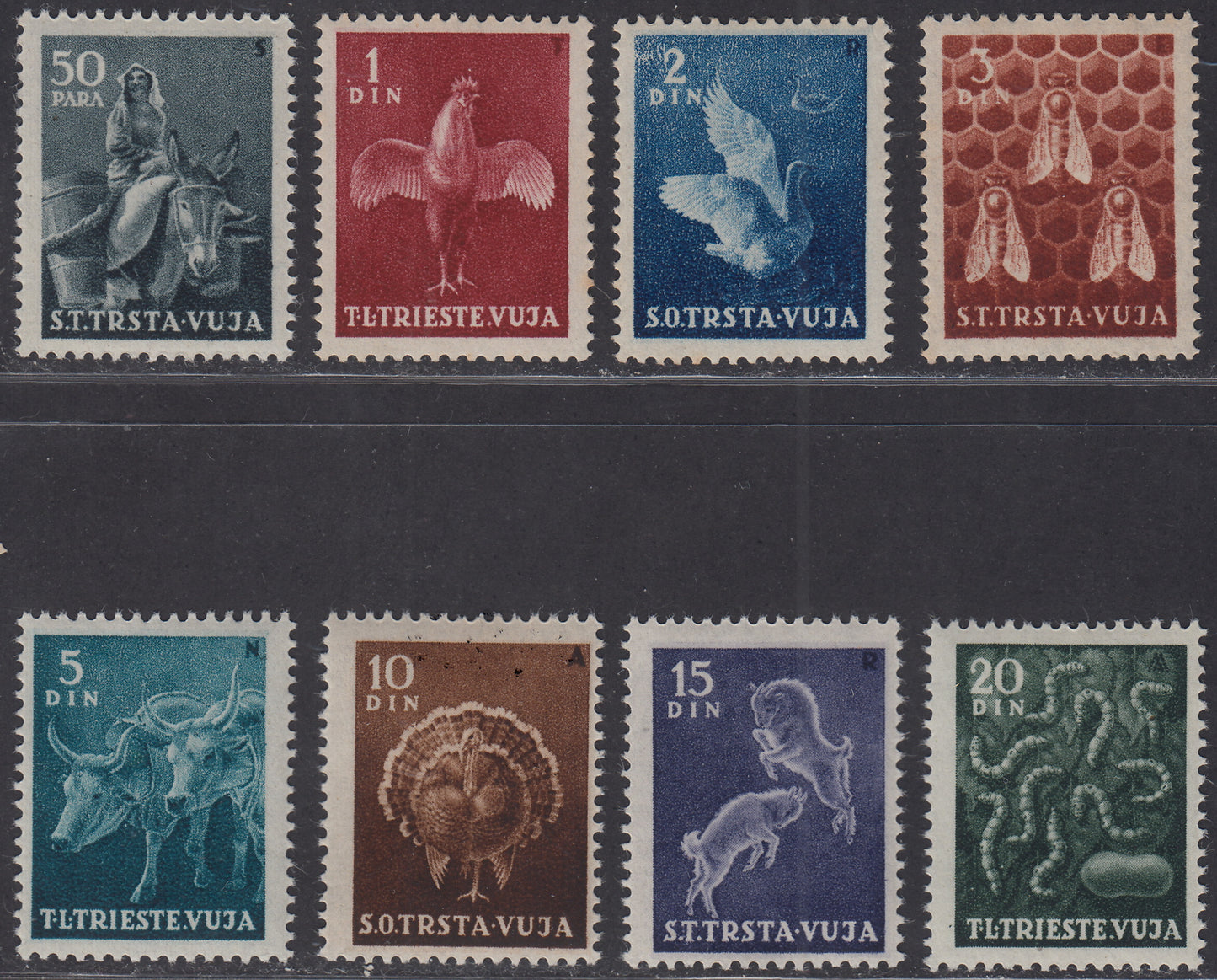 1950 - Animali domestici, serie di 8 valori nuova gomma integra (23/30)