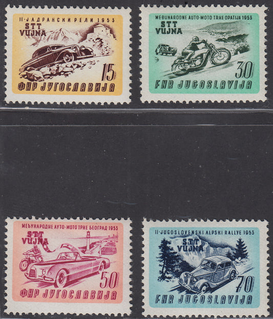 1953 - Corse Internazionali automobilistiche serie completa di quattro valori nuova integra (85/88)