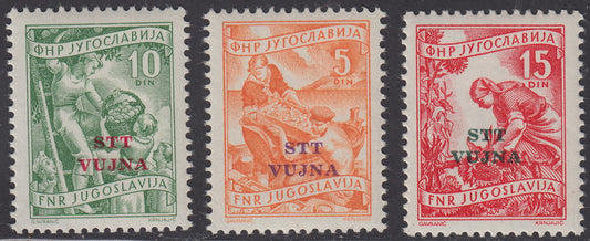 1954 - Economy and Industry with modified design, complete series of three values, new complete (98/100) 