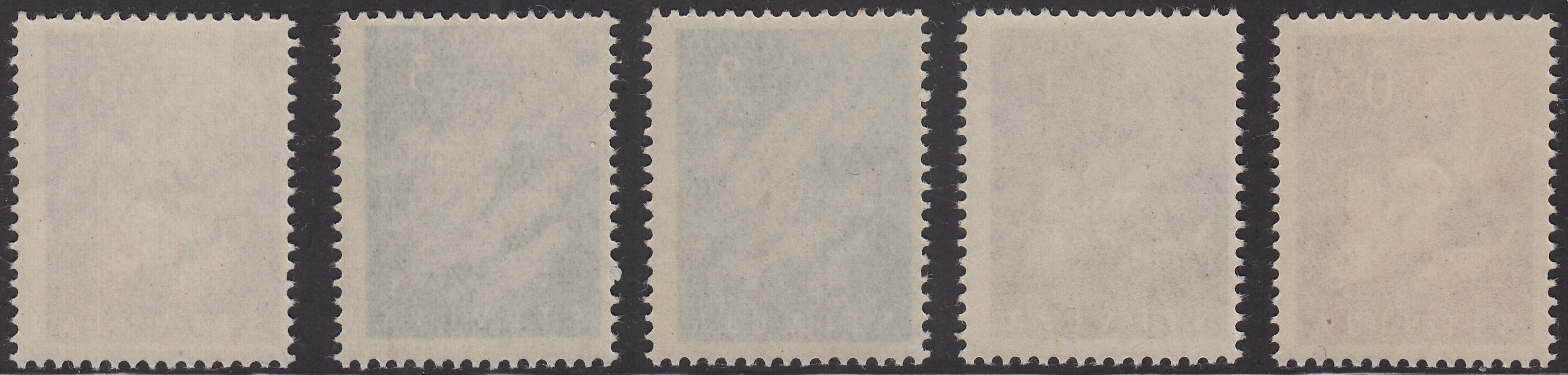 1949 - Segnatasse di Jugoslavia, serie "Pesci" completa di cinque esemplari nuova con gomma integra (6/10).