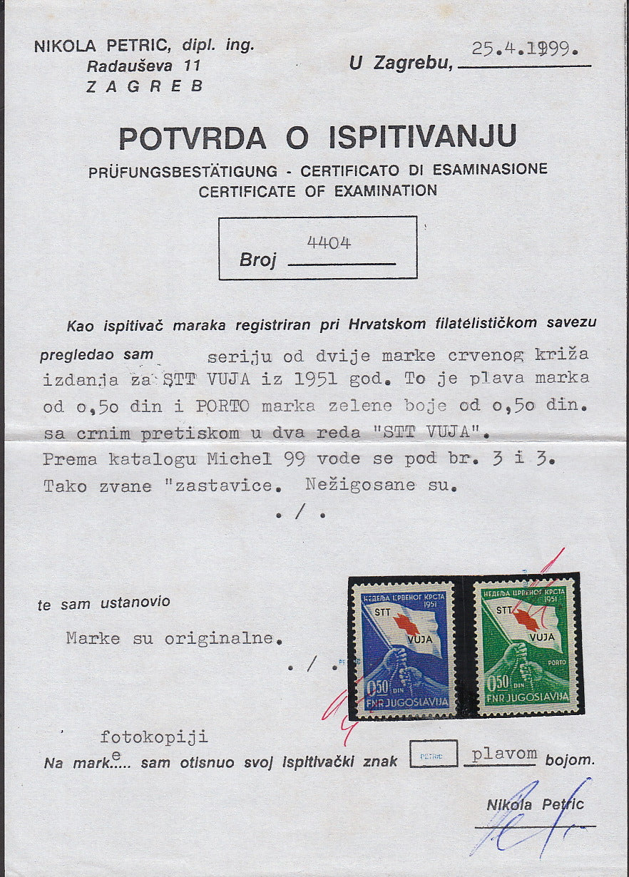 1951 - Pro Croce Rossa, terza serie di 2 valori nuova gomma integra (39, 40)