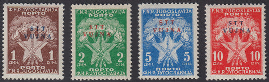 1952 - Yugoslavia tax postmarks from 1949 overprinted, complete set of eight new copies with intact rubber (11/18). 
