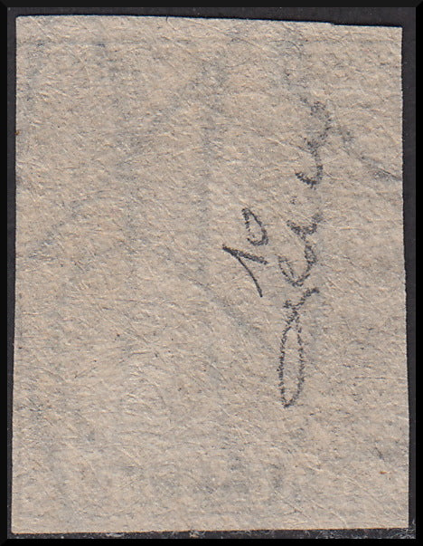 TOS15 - 1857 Leone di Marzocco, 1 quattrino nero su carta bianca e filigrana linee ondulate, usato (10)