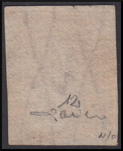 TOS26 - 1857 Leone di Marzocco, 1 crazia carminio su carta bianca e filigrana linee ondulate, usato (12)