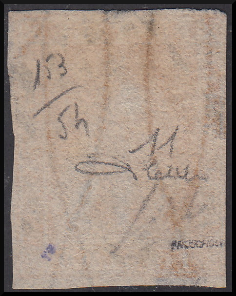 TOS28 - 1857 Leone di Marzocco, 1 soldo ocra su carta bianca e filigrana linee ondulate usato (11)