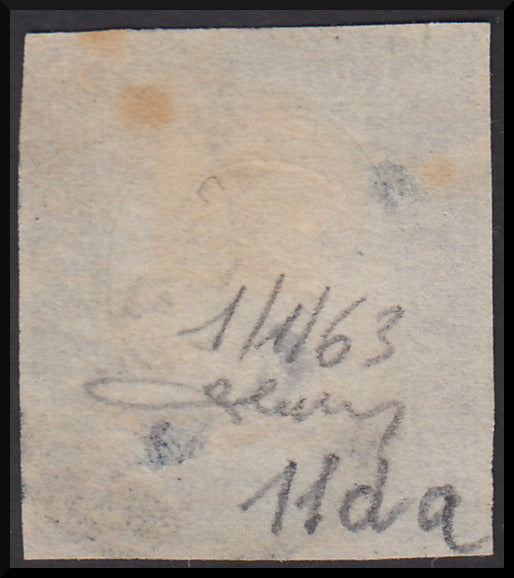 Kingdom of Italy c.1863 15 greyish milky blue Sardinia type used 1/1/1863 first day of issue (11th)