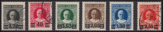 Vat1 - Città del Vaticano - 1934 serie Provvisoria di sei valori soprastampati usata con annulli originali