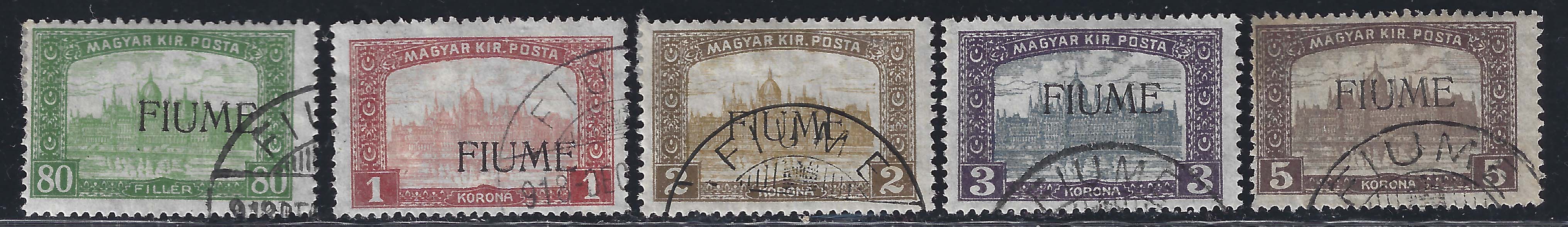 Stamps of Hungary Charity, Reapers, Parliament and Charles and Zita series, basic values ​​series with machine overprint, used